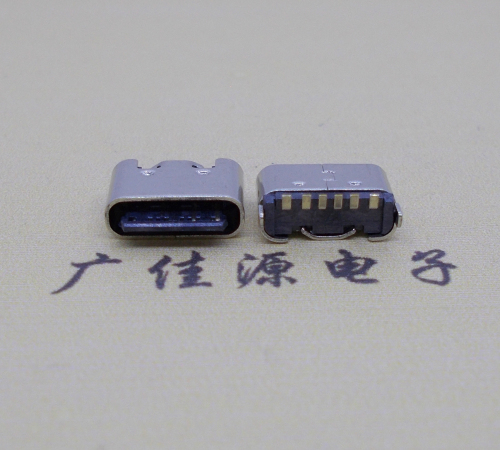 Type-C6p母座接口短體立貼5.0mm