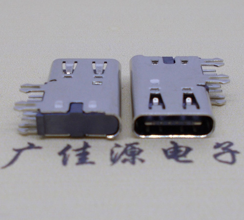 側(cè)插USB3.1接頭座子.90度type-c母座.6p側(cè)插連接器